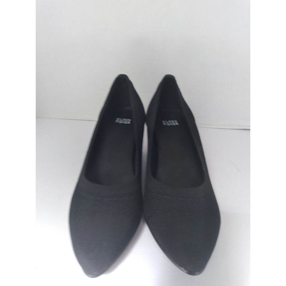 Elegant Black Knit Pointed Toe Ballet Flats Comfortable Slip-On‎ Shoes